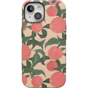 Casely iPhone 15 Plus Case – Outside The Lines Crayola Marker Case – Bold Compatible with MagSafe(Feeling Peachy | Blush Vines)