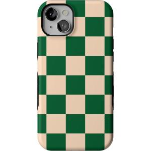 Casely iPhone 15 Plus Case – Outside The Lines Crayola Marker Case – Bold Compatible with MagSafe(Fit Check | Green Checkerboard)