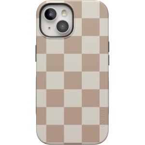 Casely iPhone 15 Plus Case – Outside The Lines Crayola Marker Case – Bold Compatible with MagSafe(Fit Check | Neutral Checkerboard)