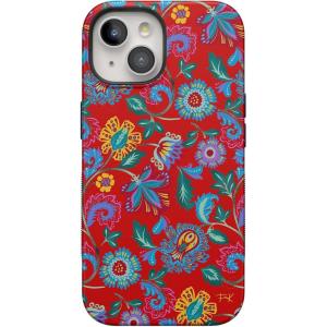 Casely iPhone 15 Plus Case – Outside The Lines Crayola Marker Case – Bold Compatible with MagSafe(Frida Kahlo | Painted Flowers | Floral)