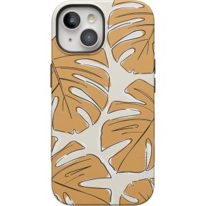Casely iPhone 15 Plus Case – Outside The Lines Crayola Marker Case – Bold Compatible with MagSafe(Island Time | Tropical Leaves)