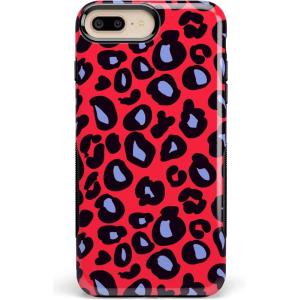 Casely iPhone 6/7/8 Plus Case | Make Your Mark | Crayola Paint Case(Into the Wild | Red & Blue Leopard)