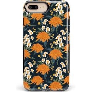 Casely iPhone 6/7/8 Plus Case | Make Your Mark | Crayola Paint Case(Off Tropic Floral | Exotic Orange Flower)