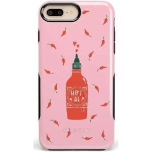 Casely iPhone 6/7/8 Plus Case | Make Your Mark | Crayola Paint Case(Spicy AF | Pink Chili Hot Sauce)