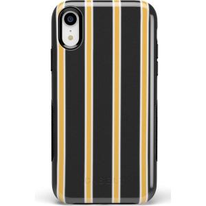 Casely iPhone XR Case | Make Your Mark | Crayola Paint Case(22 Fine Lines Mustard Yellow Pinstripe)
