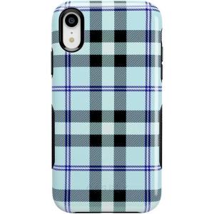 Casely iPhone XR Case | Make Your Mark | Crayola Paint Case(As if! | Light Blue Plaid)