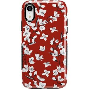 Casely iPhone XR Case | Make Your Mark | Crayola Paint Case(Floral Forest | Red Cherry Blossom Floral)