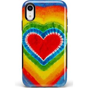 Casely iPhone XR Case | Make Your Mark | Crayola Paint Case(I Heart Tie Dye | Rainbow Heart)