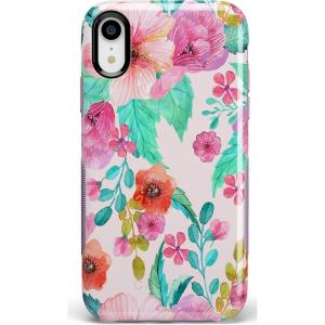 Casely iPhone XR Case | Make Your Mark | Crayola Paint Case(Out And About | Light Pink Floral)