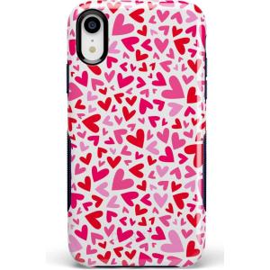 Casely iPhone XR Case | Make Your Mark | Crayola Paint Case(XOXO | Pink Candy Hearts)