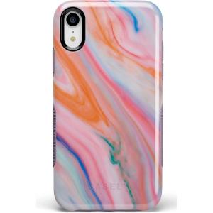 Casely iPhone XR Case | Make Your Mark | Crayola Paint Case(You’re a Gem | Rainbow Marble Swirl)