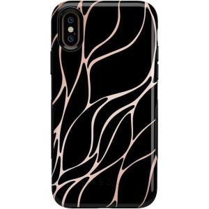 Casely iPhone Xs Max Case | Make Your Mark | Crayola Paint Case(Black and Gold Metallic Waves)