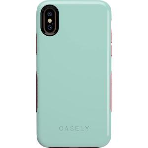 Casely iPhone Xs Max Case | Make Your Mark | Crayola Paint Case(Mint Green on Pink)