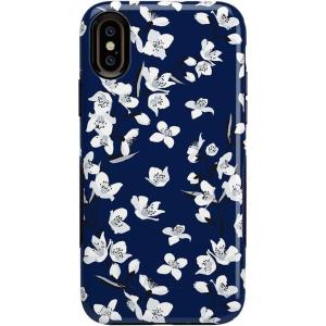 Casely iPhone Xs Max Case | Make Your Mark | Crayola Paint Case(Navy Cherry Blossom Floral)
