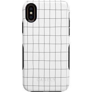 Casely iPhone Xs Max Case | Make Your Mark | Crayola Paint Case(Off the Grid | White & Black Lined)
