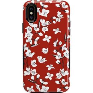 Casely iPhone Xs Max Case | Make Your Mark | Crayola Paint Case(Red Cherry Blossom Floral)