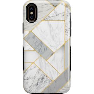 Casely iPhone Xs Max Case | Make Your Mark | Crayola Paint Case(Sharp Lines | Geo White and Gold Marble)