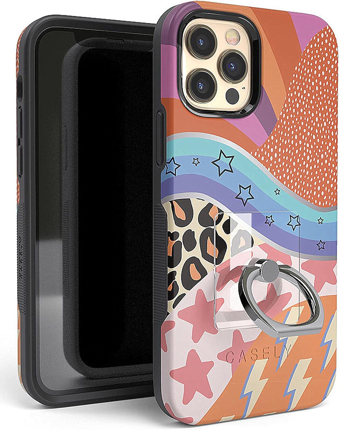 imageCasely Phone Ring  Rose to Fame  Blue amp White Rose Phone Ring  360 Degree Complete Swivel Strong Adhesive Remove and Reuse Works on Any PhoneClear Phone Ring