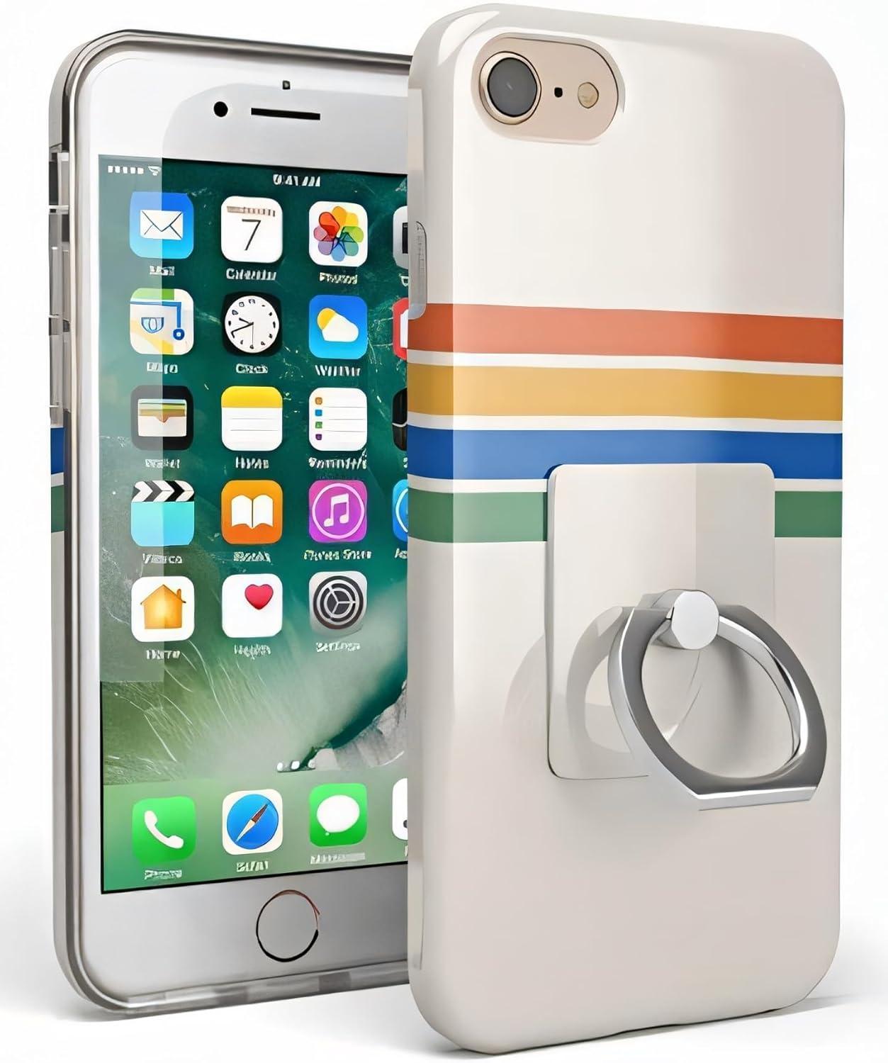 imageCasely Phone Ring  Rose to Fame  Blue amp White Rose Phone Ring  360 Degree Complete Swivel Strong Adhesive Remove and Reuse Works on Any PhoneOffWhite