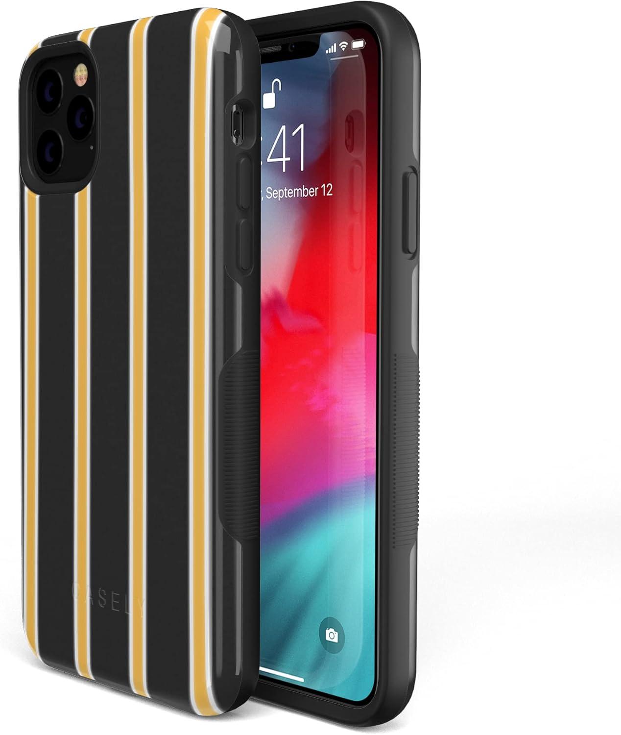 imageCasely iPhone 11 Pro Case  Make Your Mark  Crayola Paint CaseFine Lines Mustard Yellow Pinstripe