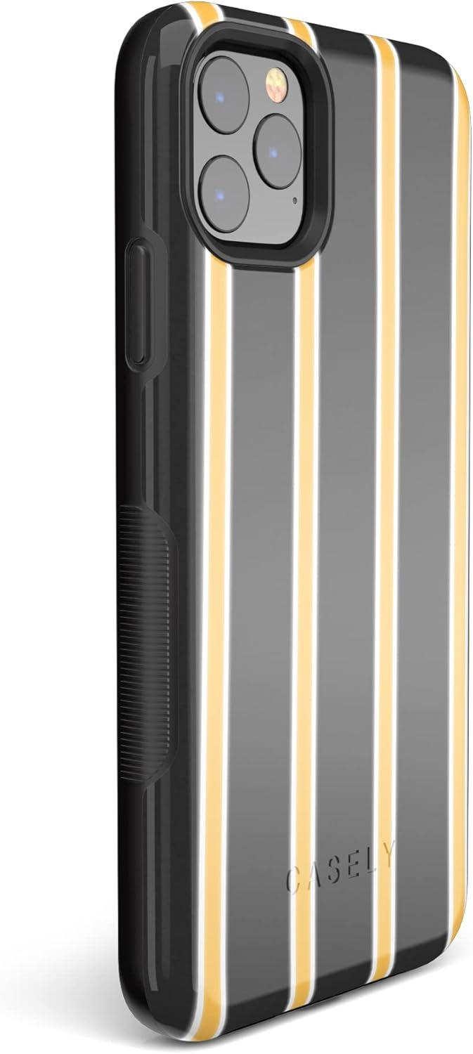 imageCasely iPhone 11 Pro Case  Make Your Mark  Crayola Paint CaseFine Lines Mustard Yellow Pinstripe