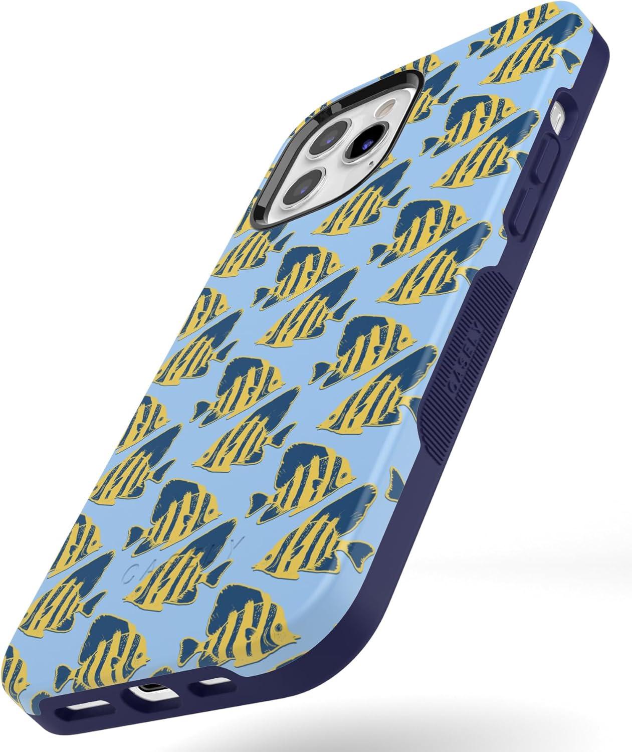 imageCasely iPhone 11 Pro Case  Make Your Mark  Crayola Paint CaseSomethings Fishy Navy Blue  Yellow Fish