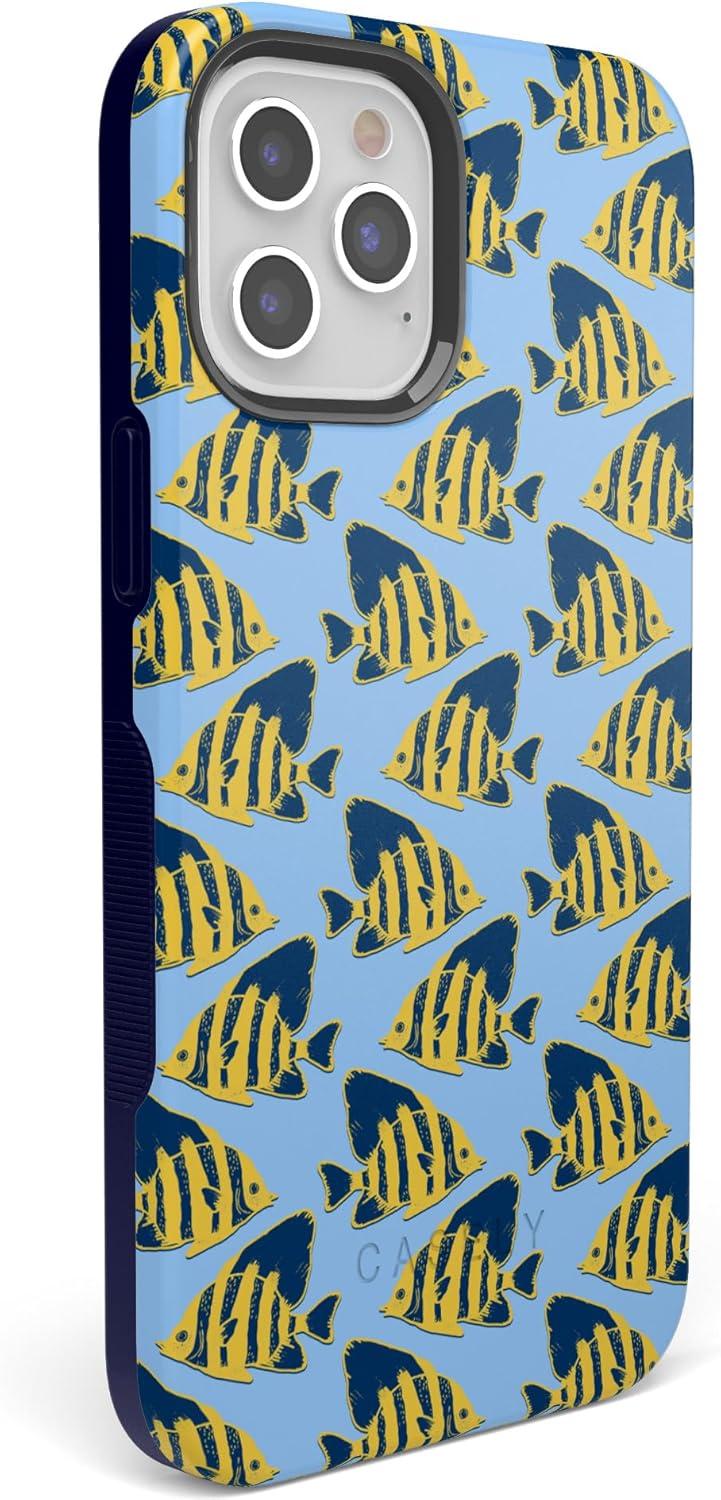 imageCasely iPhone 11 Pro Case  Make Your Mark  Crayola Paint CaseSomethings Fishy Navy Blue  Yellow Fish