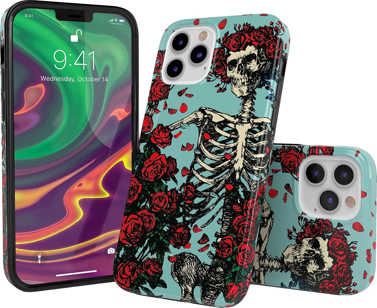 imageCasely iPhone 11 Pro Floral Case  Rose to Fame Coquette  Blue amp White Rose CaseGrateful Dead  Forever Grateful  Skeleton Floral