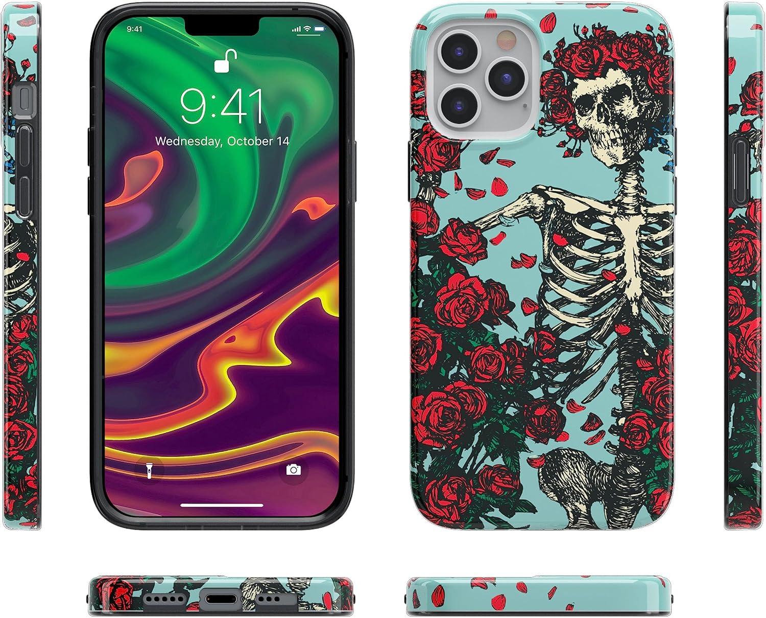 imageCasely iPhone 11 Pro Floral Case  Rose to Fame Coquette  Blue amp White Rose CaseGrateful Dead  Forever Grateful  Skeleton Floral