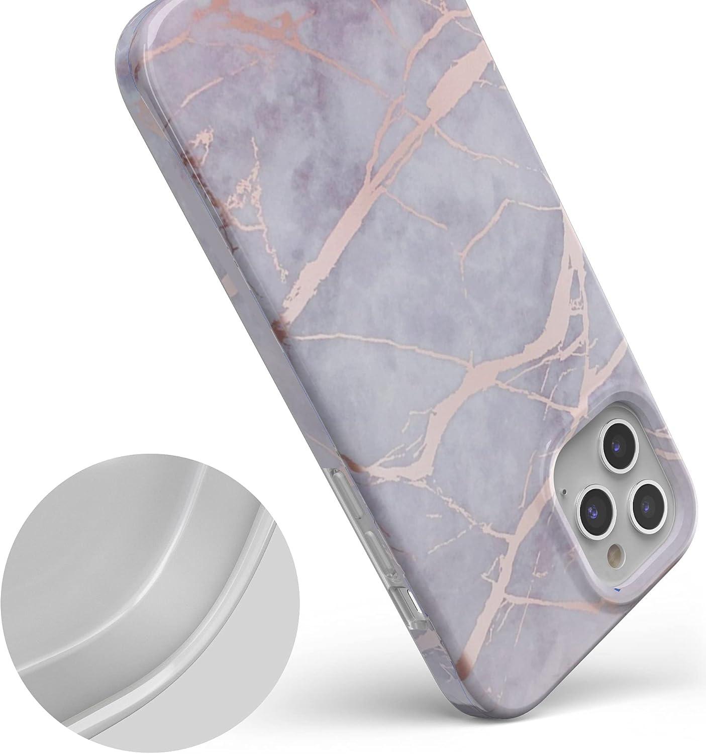 imageCasely iPhone 11 Pro Floral Case  Rose to Fame Coquette  Blue amp White Rose CaseLavender Gray  Rose Gold Marble