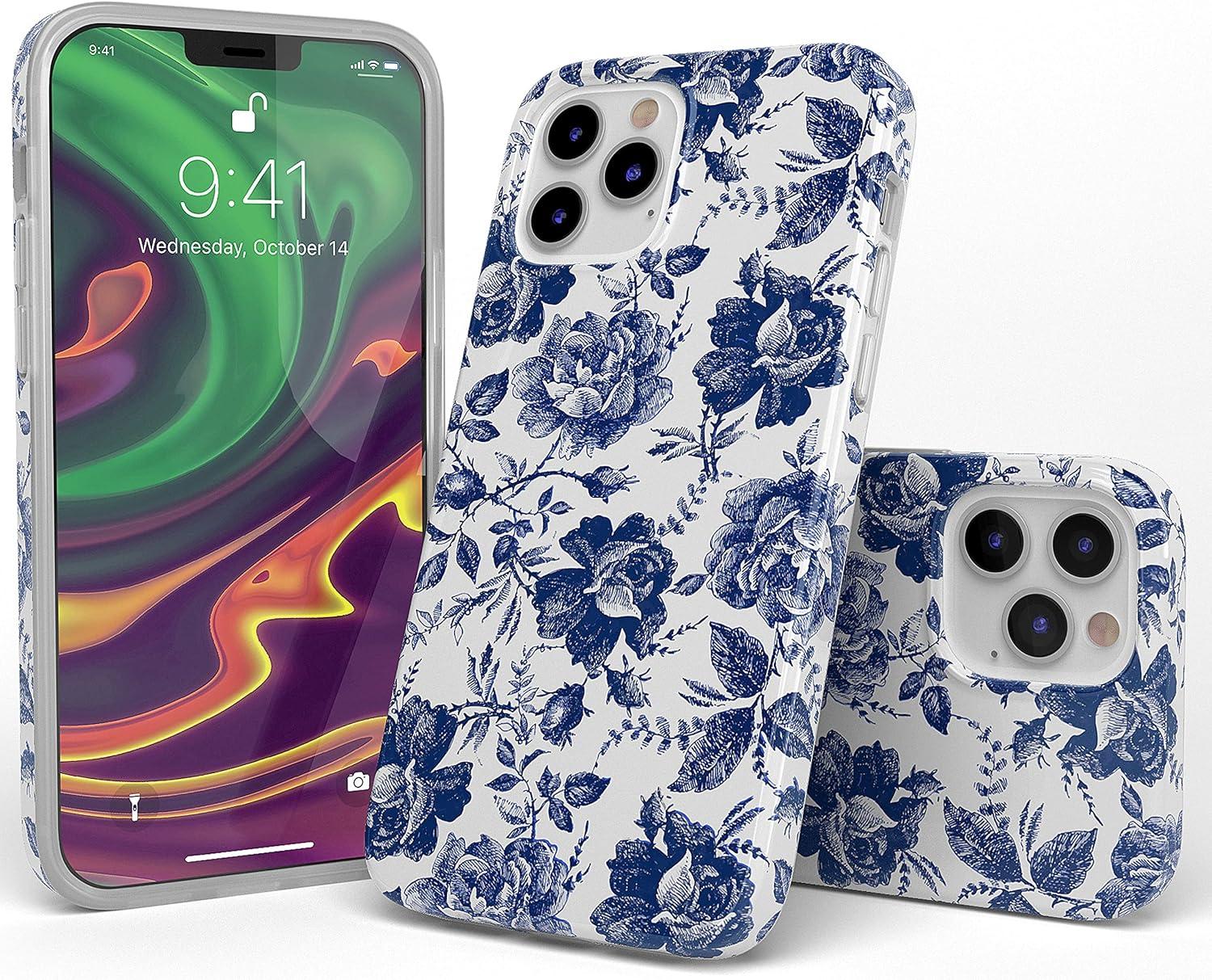 imageCasely iPhone 11 Pro Floral Case  Rose to Fame Coquette  Blue amp White Rose CaseRose to Fame  Blue  White Rose Floral