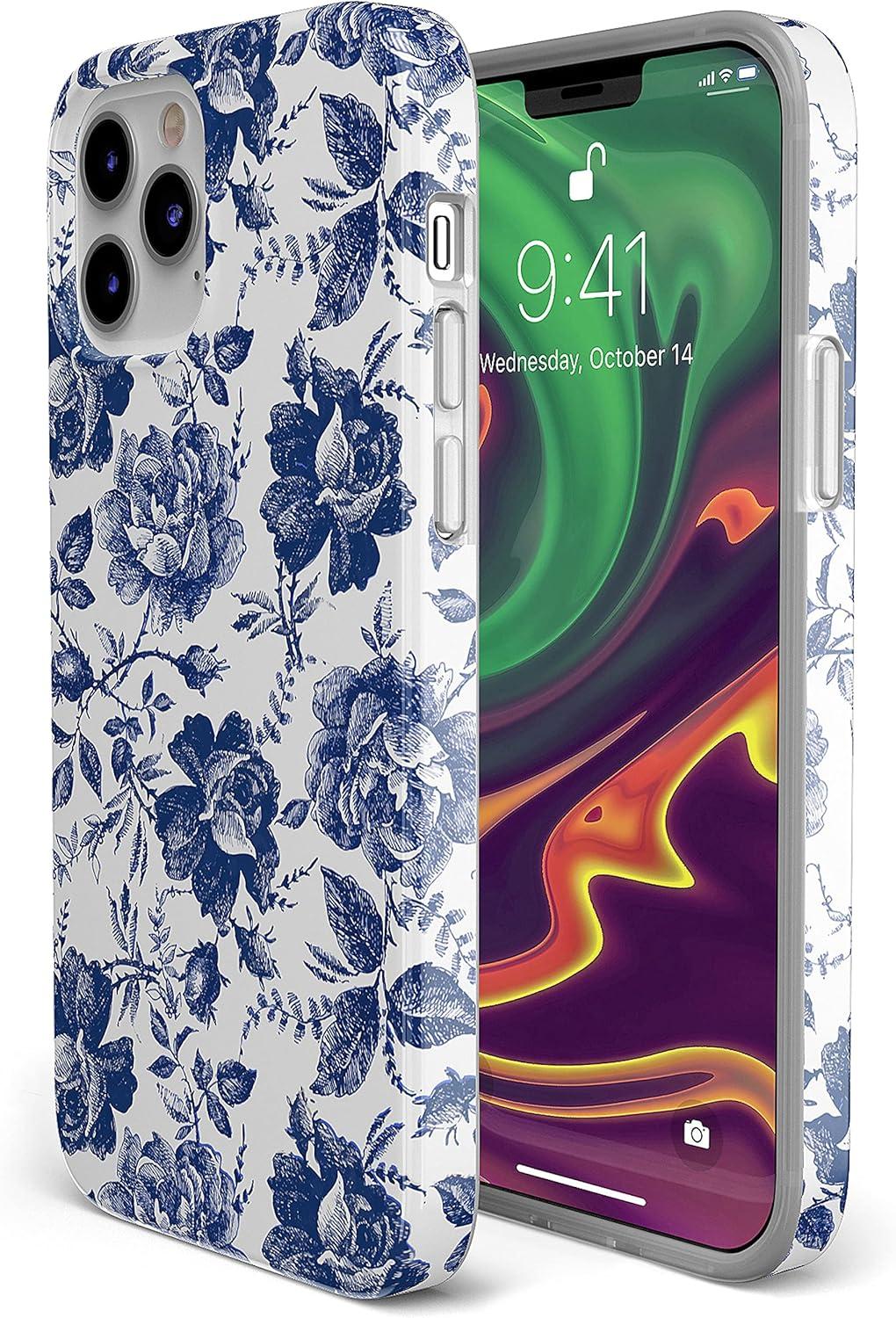 imageCasely iPhone 11 Pro Floral Case  Rose to Fame Coquette  Blue amp White Rose CaseRose to Fame  Blue  White Rose Floral