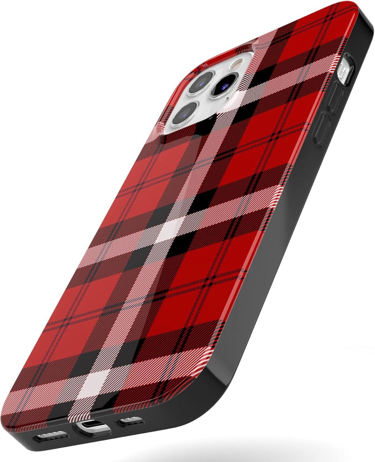 imageCasely iPhone 11 Pro Max Case  Out and About  Light Pink Floral  Classic Ultra Slim DesignAs if Red Plaid