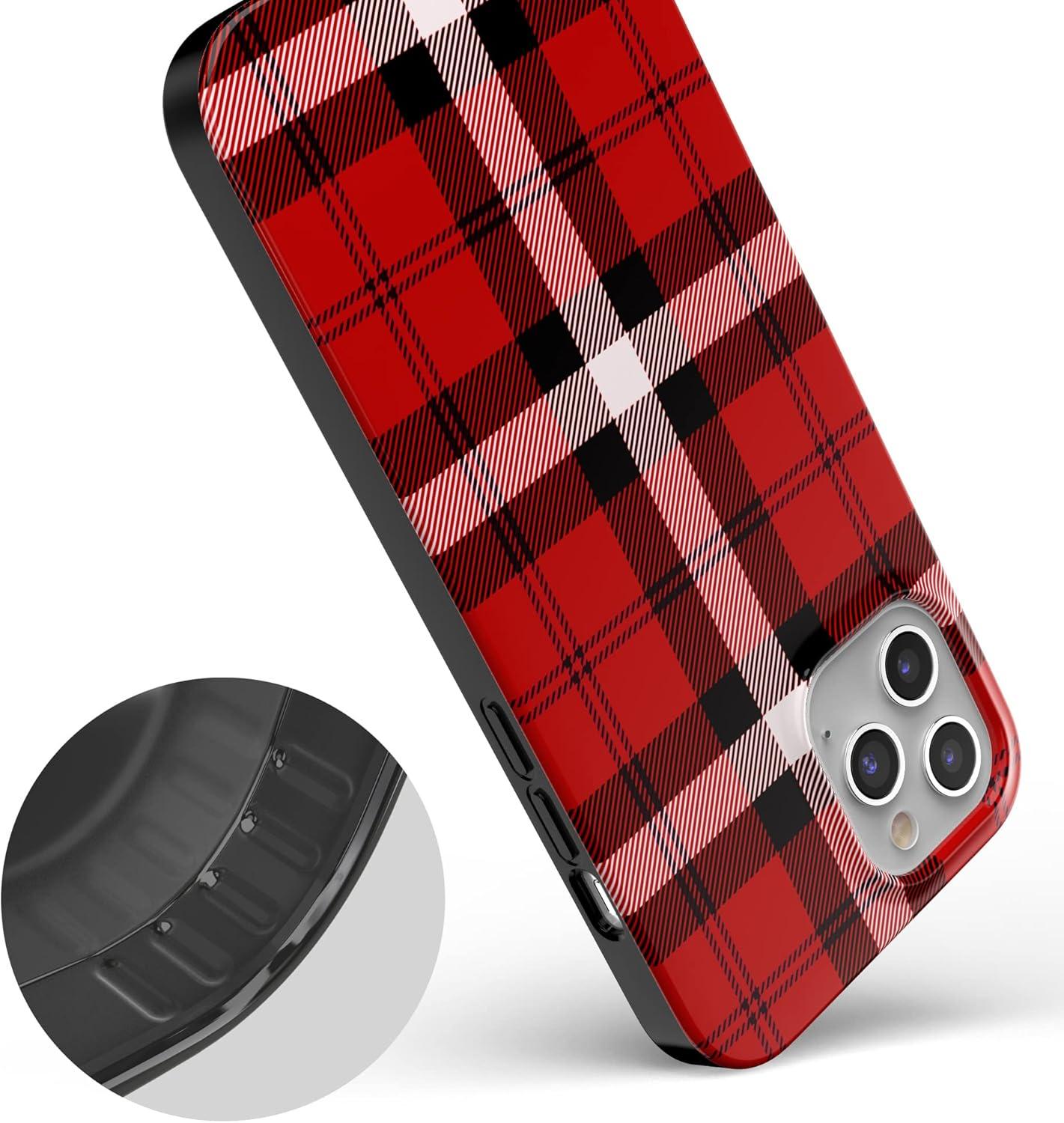 imageCasely iPhone 11 Pro Max Case  Out and About  Light Pink Floral  Classic Ultra Slim DesignAs if Red Plaid