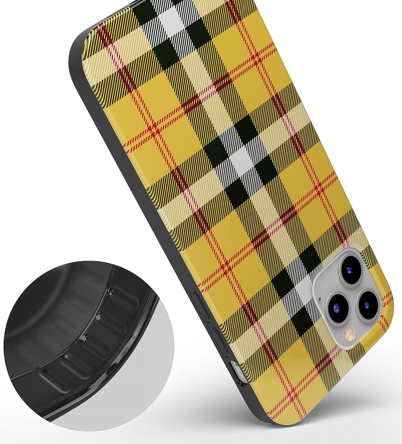 imageCasely iPhone 11 Pro Max Case  Out and About  Light Pink Floral  Classic Ultra Slim DesignAs if Yellow Plaid