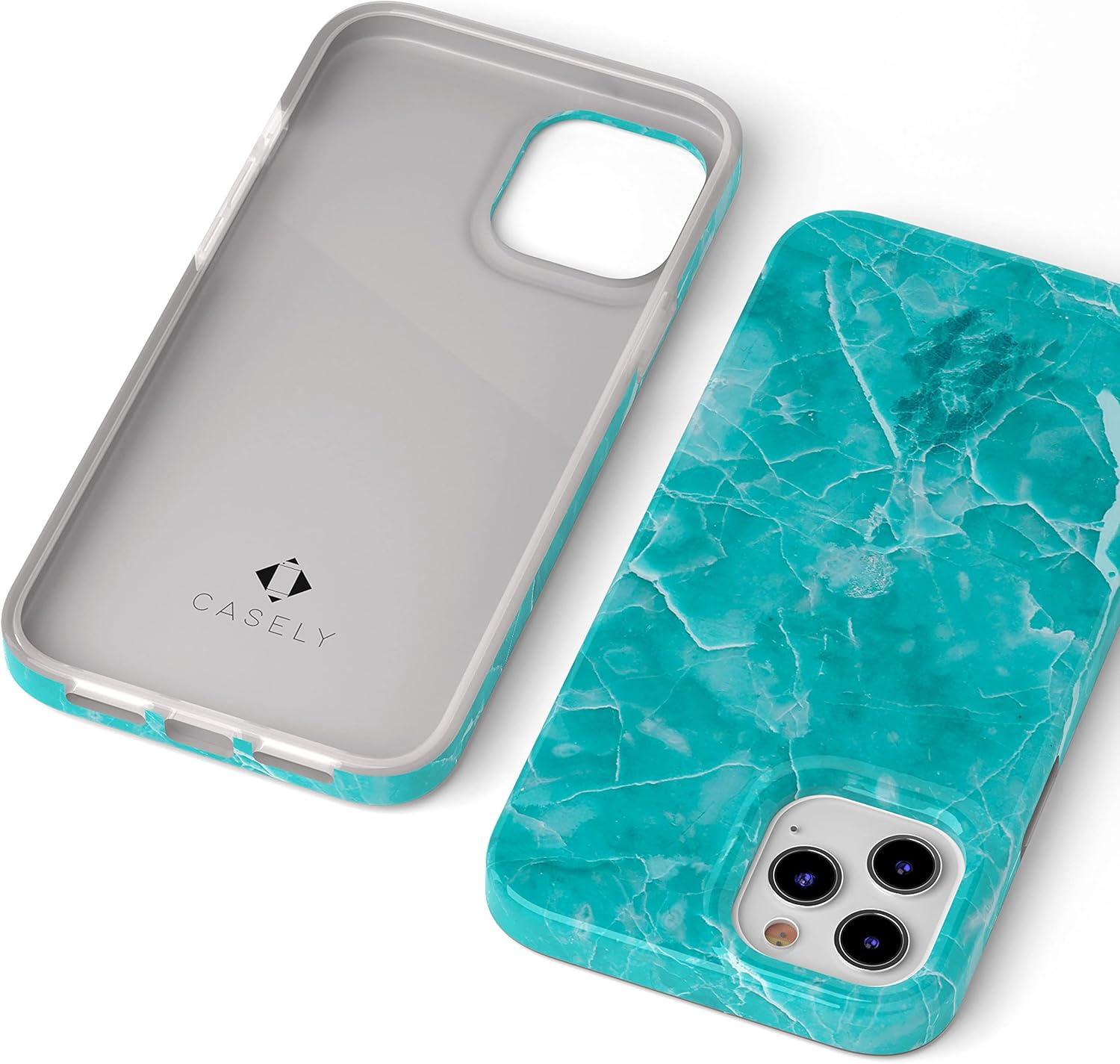 imageCasely iPhone 11 Pro Max Case  Out and About  Light Pink Floral  Classic Ultra Slim DesignBeautiful Teal Blue Seaglass