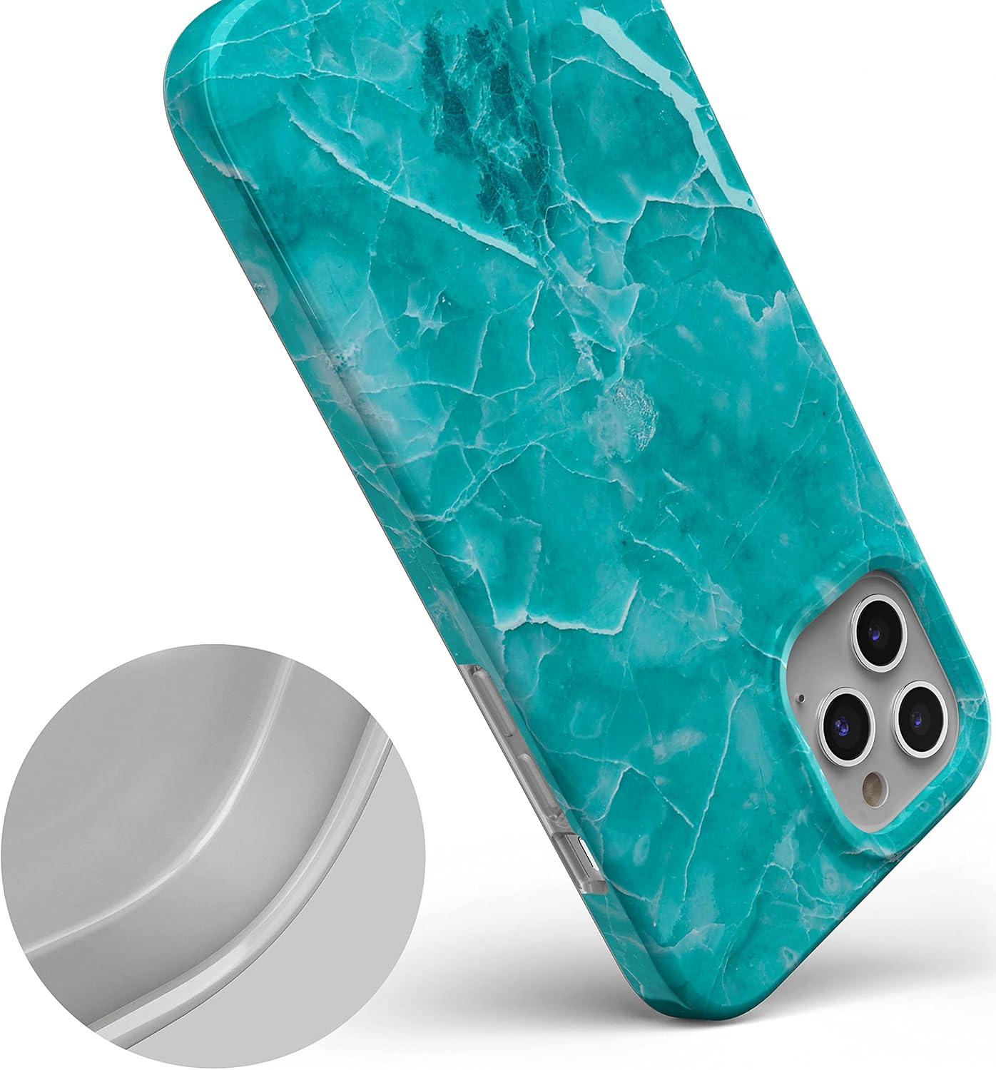 imageCasely iPhone 11 Pro Max Case  Out and About  Light Pink Floral  Classic Ultra Slim DesignBeautiful Teal Blue Seaglass