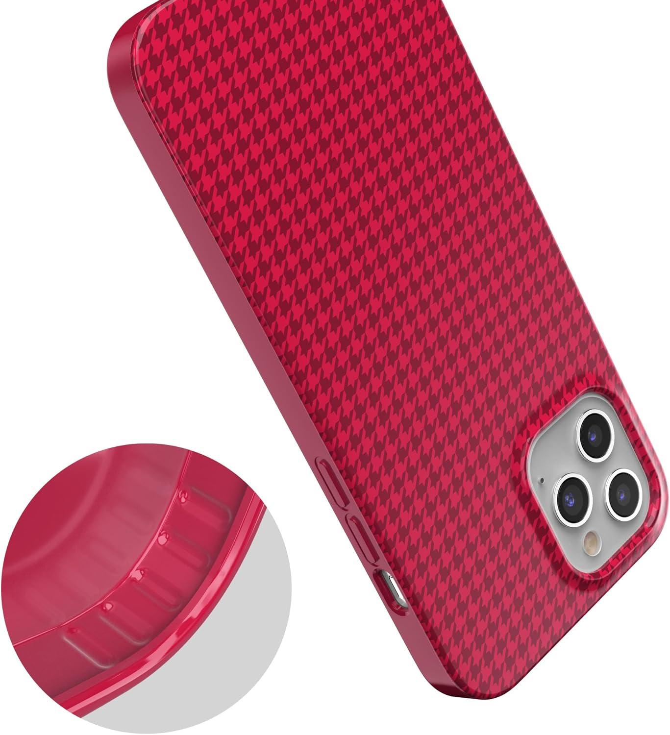 imageCasely iPhone 11 Pro Max Case  Out and About  Light Pink Floral  Classic Ultra Slim DesignBest Dressed  Pink Houndstooth