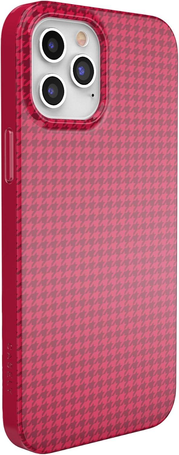 imageCasely iPhone 11 Pro Max Case  Out and About  Light Pink Floral  Classic Ultra Slim DesignBest Dressed  Pink Houndstooth