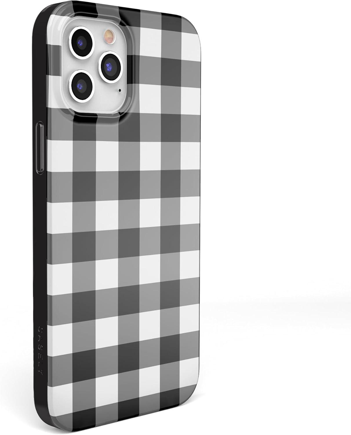 imageCasely iPhone 11 Pro Max Case  Out and About  Light Pink Floral  Classic Ultra Slim DesignCheck Me Out  Checkerboard