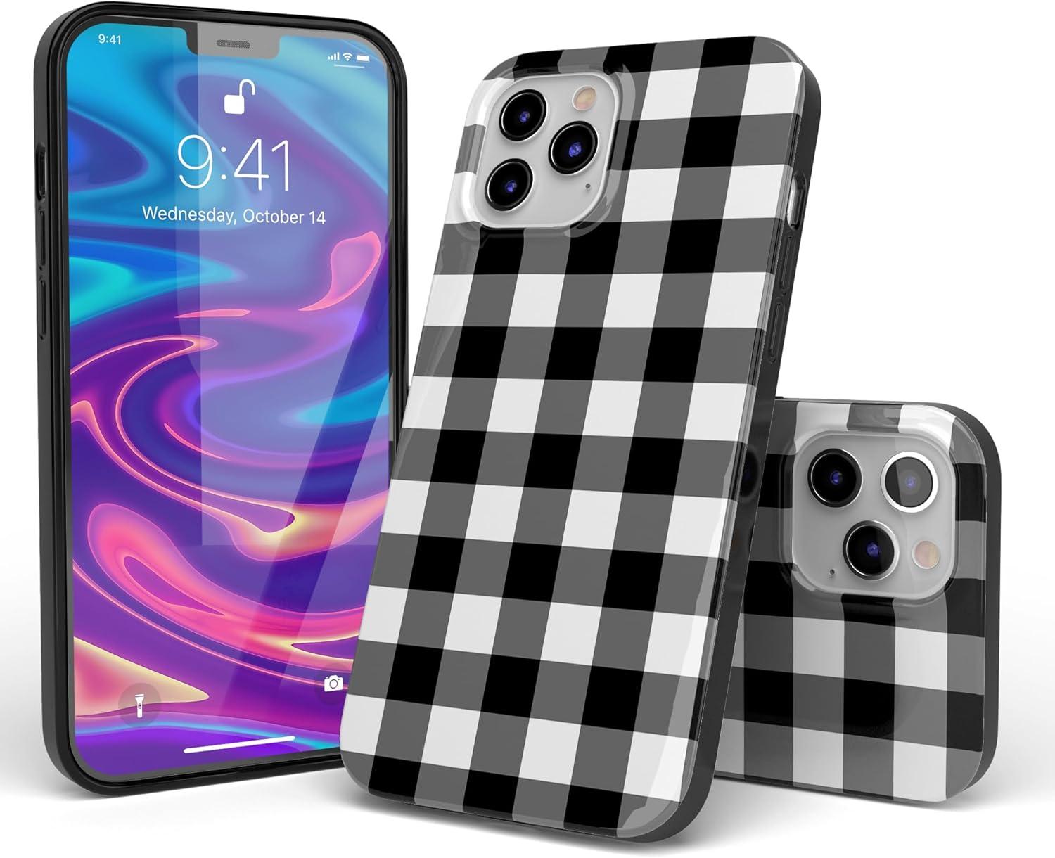 imageCasely iPhone 11 Pro Max Case  Out and About  Light Pink Floral  Classic Ultra Slim DesignCheck Me Out  Checkerboard