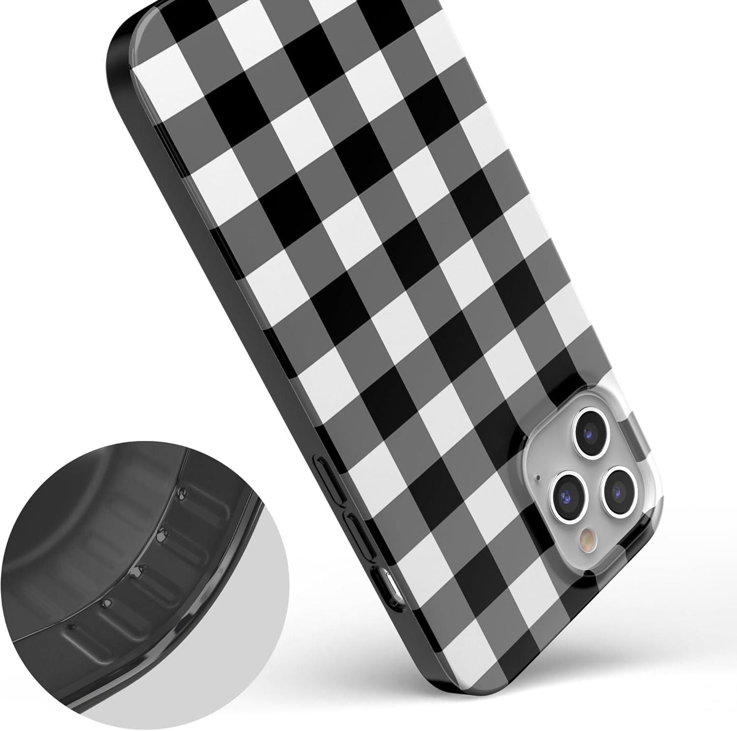 imageCasely iPhone 11 Pro Max Case  Out and About  Light Pink Floral  Classic Ultra Slim DesignCheck Me Out  Checkerboard