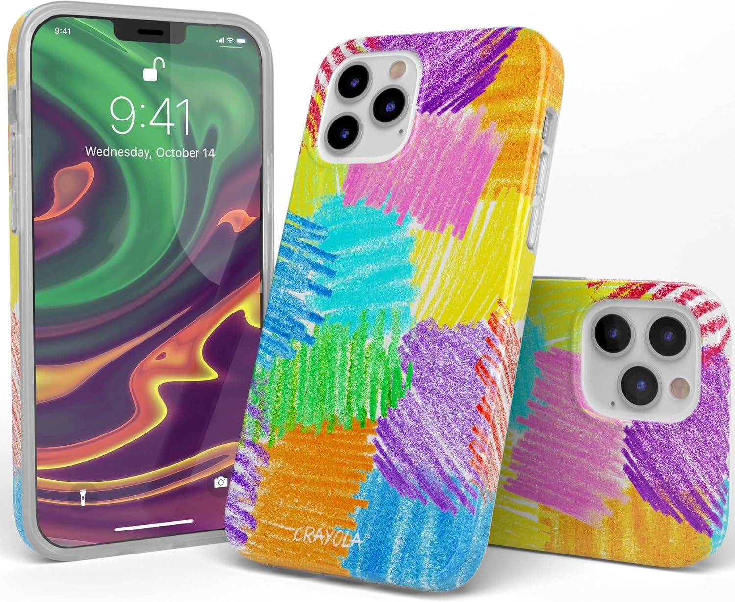 imageCasely iPhone 11 Pro Max Case  Out and About  Light Pink Floral  Classic Ultra Slim DesignCrayola  Scribble Me That  Rainbow Pencil