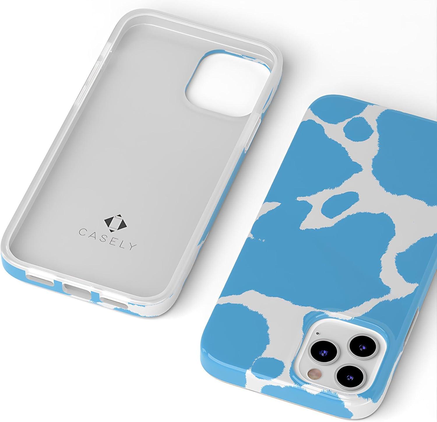 imageCasely iPhone 11 Pro Max Case  Out and About  Light Pink Floral  Classic Ultra Slim DesignCurrent MOOd  Light Blue Cow Print