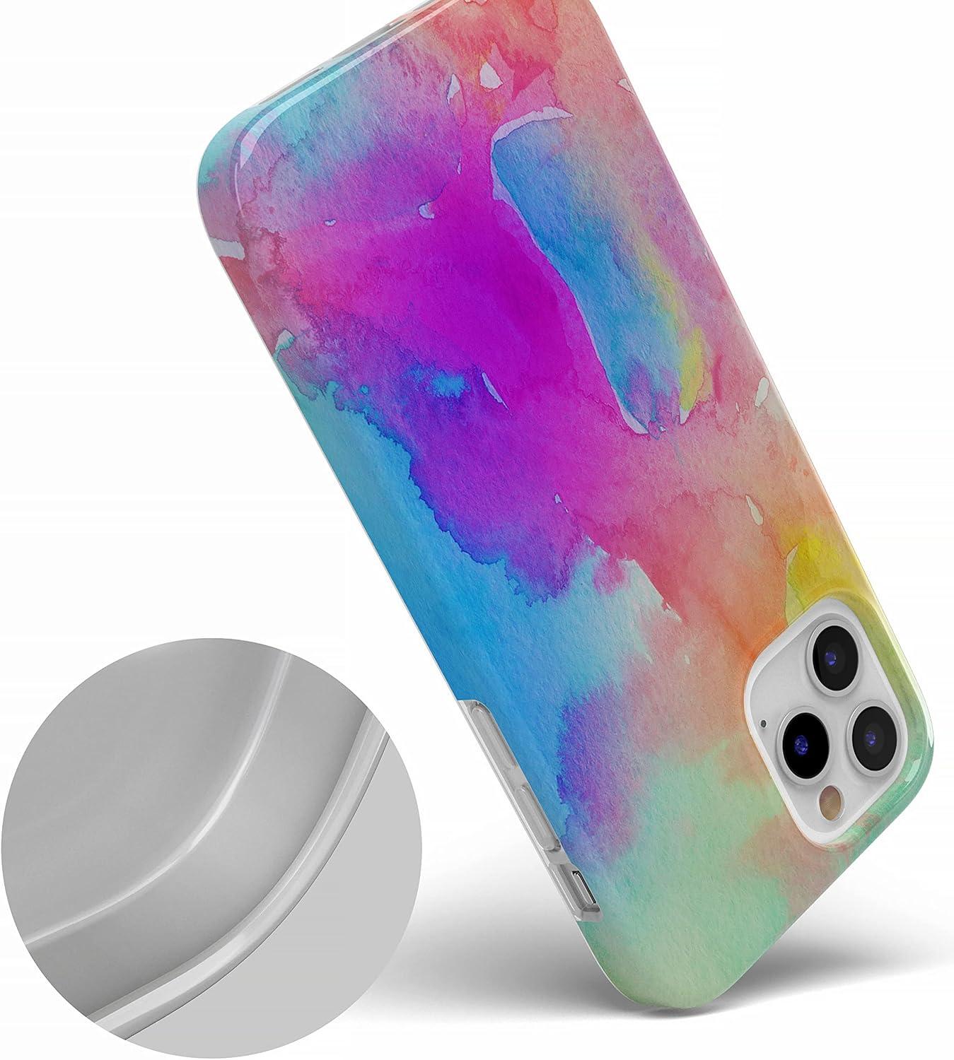 imageCasely iPhone 11 Pro Max Case  Out and About  Light Pink Floral  Classic Ultra Slim DesignCute Rainbow Marble