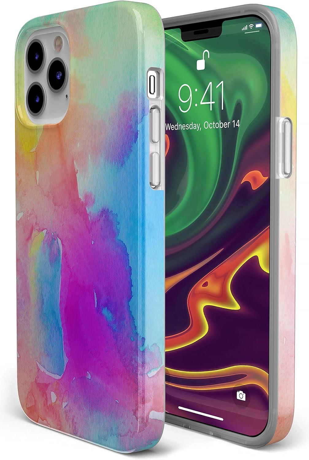 imageCasely iPhone 11 Pro Max Case  Out and About  Light Pink Floral  Classic Ultra Slim DesignCute Rainbow Marble