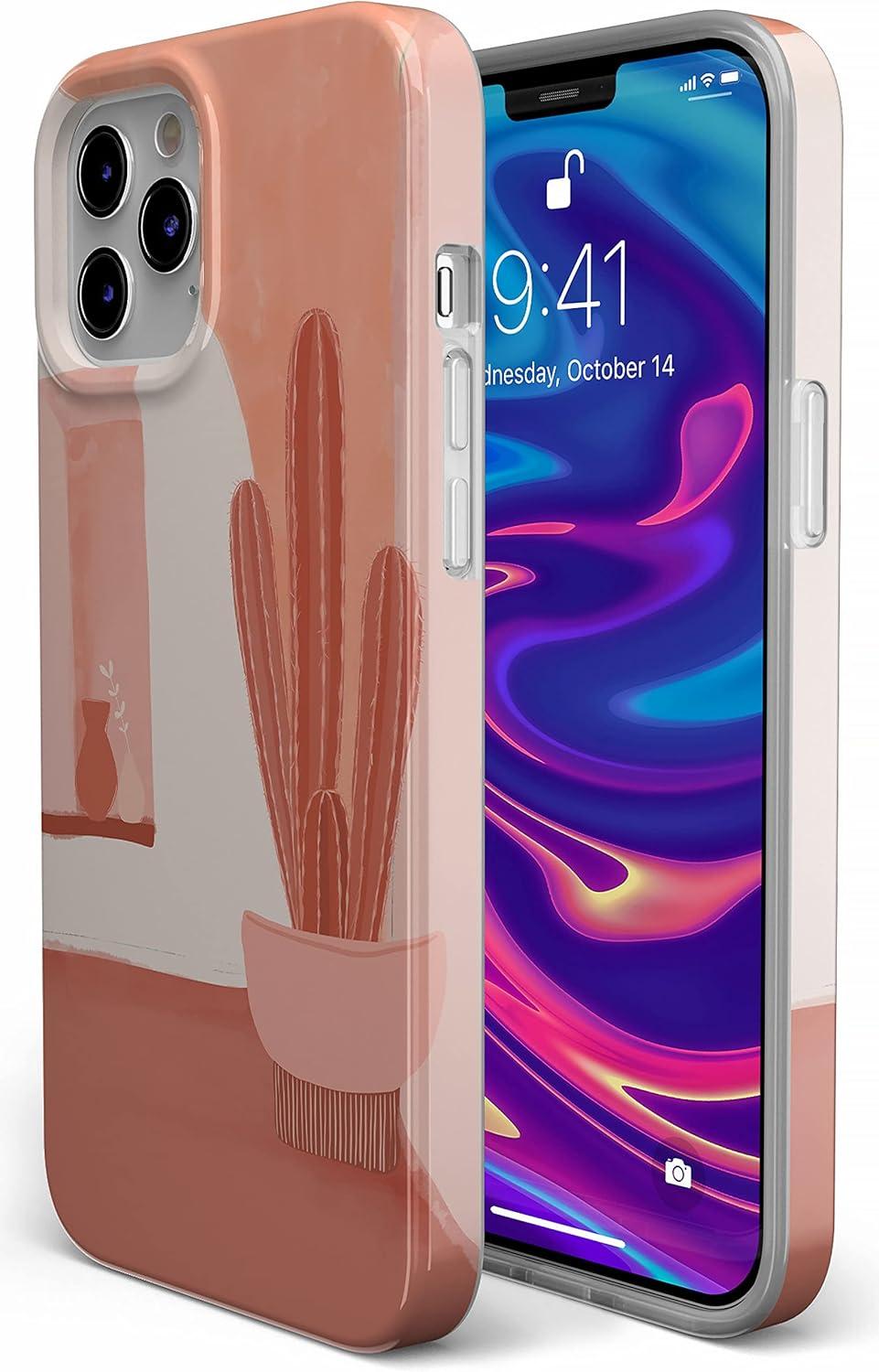 imageCasely iPhone 11 Pro Max Case  Out and About  Light Pink Floral  Classic Ultra Slim DesignDesert Daze  Peachy Cactus