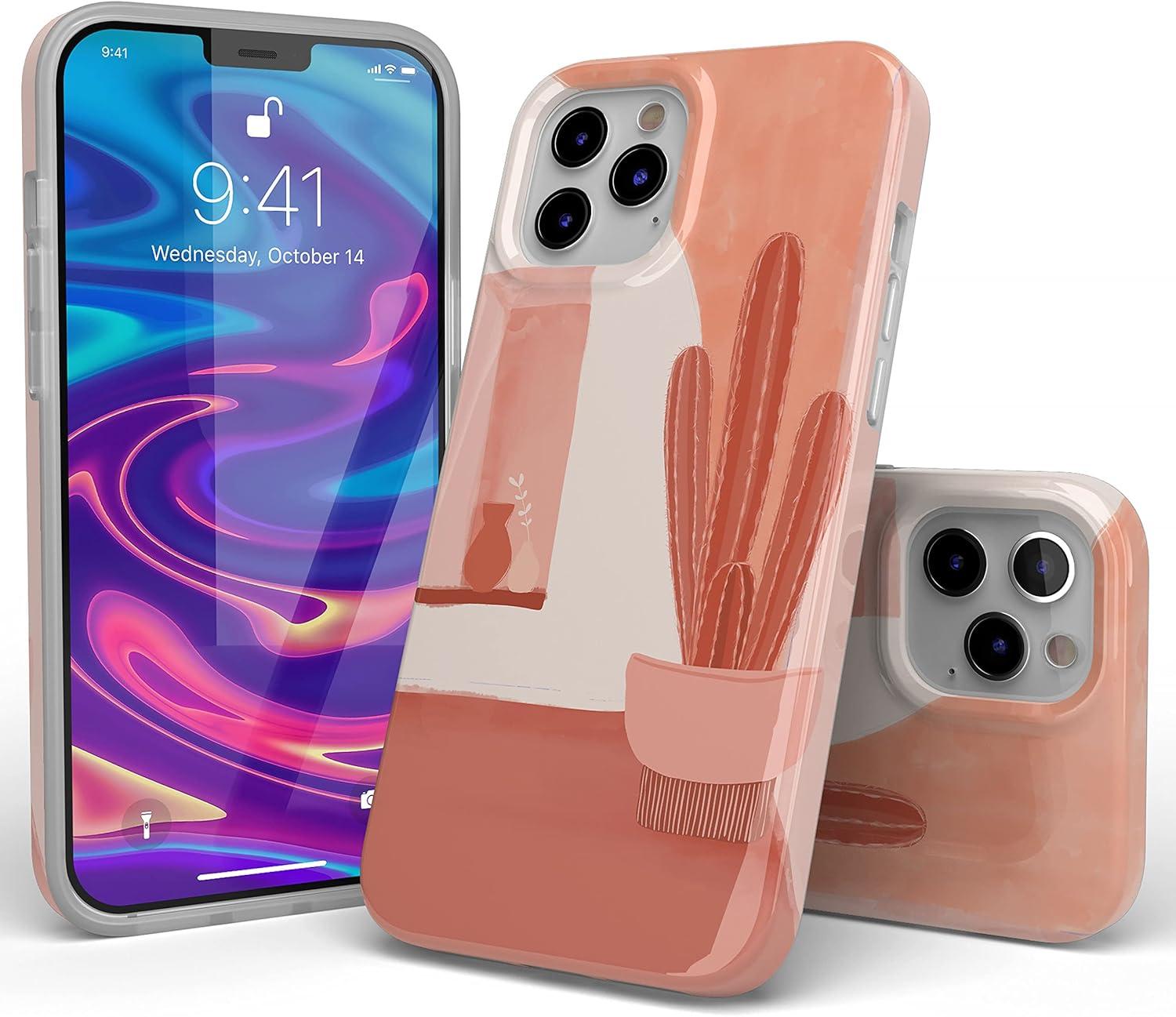 imageCasely iPhone 11 Pro Max Case  Out and About  Light Pink Floral  Classic Ultra Slim DesignDesert Daze  Peachy Cactus