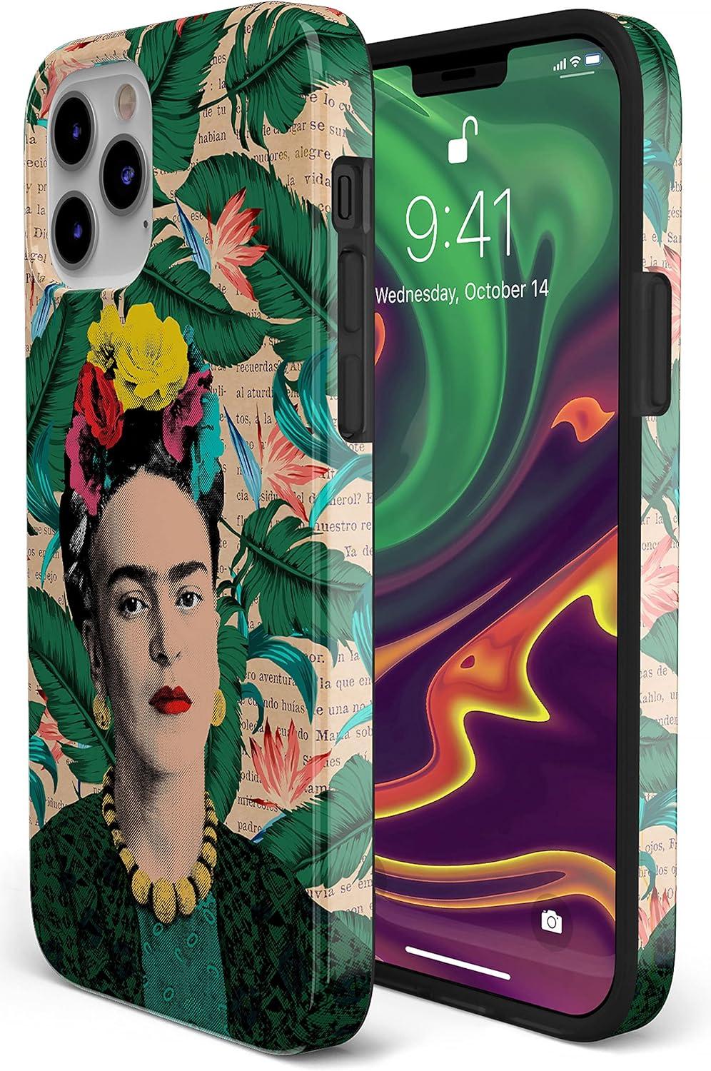 imageCasely iPhone 11 Pro Max Case  Out and About  Light Pink Floral  Classic Ultra Slim DesignFrida Kahlo  Find Your Muse  Portrait Floral