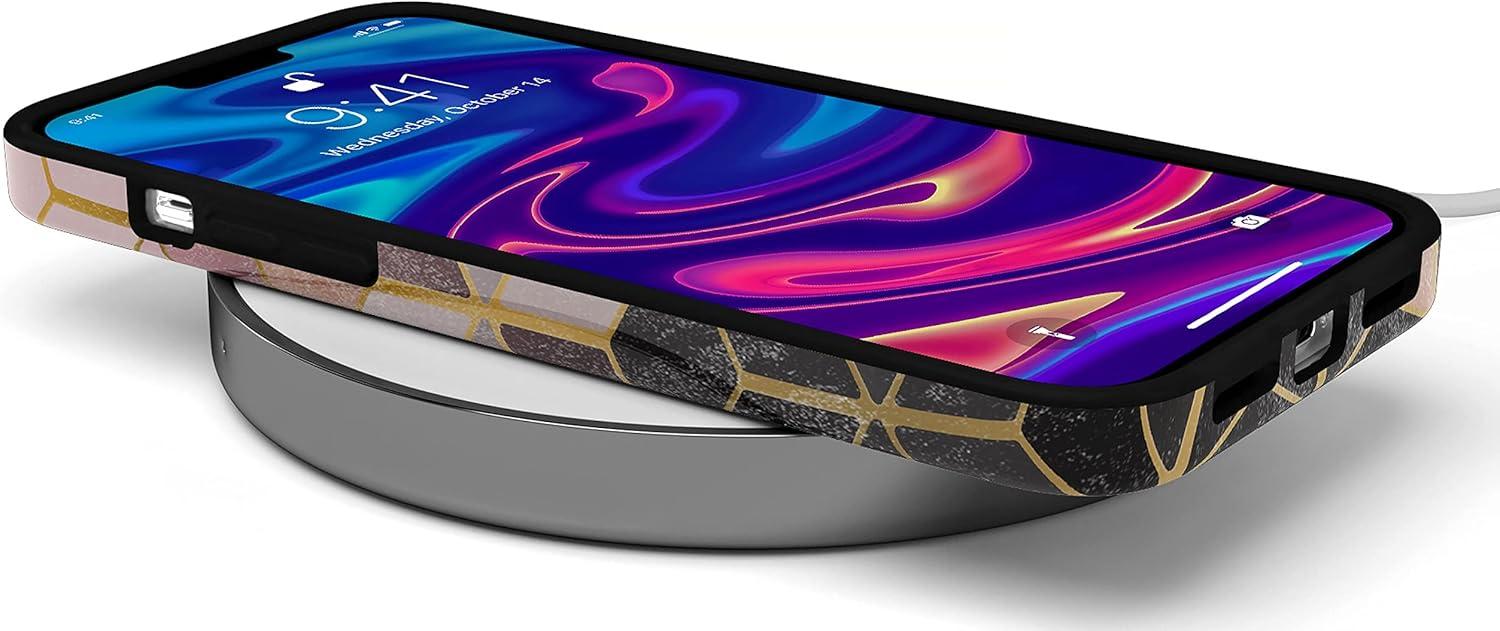 imageCasely iPhone 11 Pro Max Case  Out and About  Light Pink Floral  Classic Ultra Slim DesignGeo Rose Gold Marble